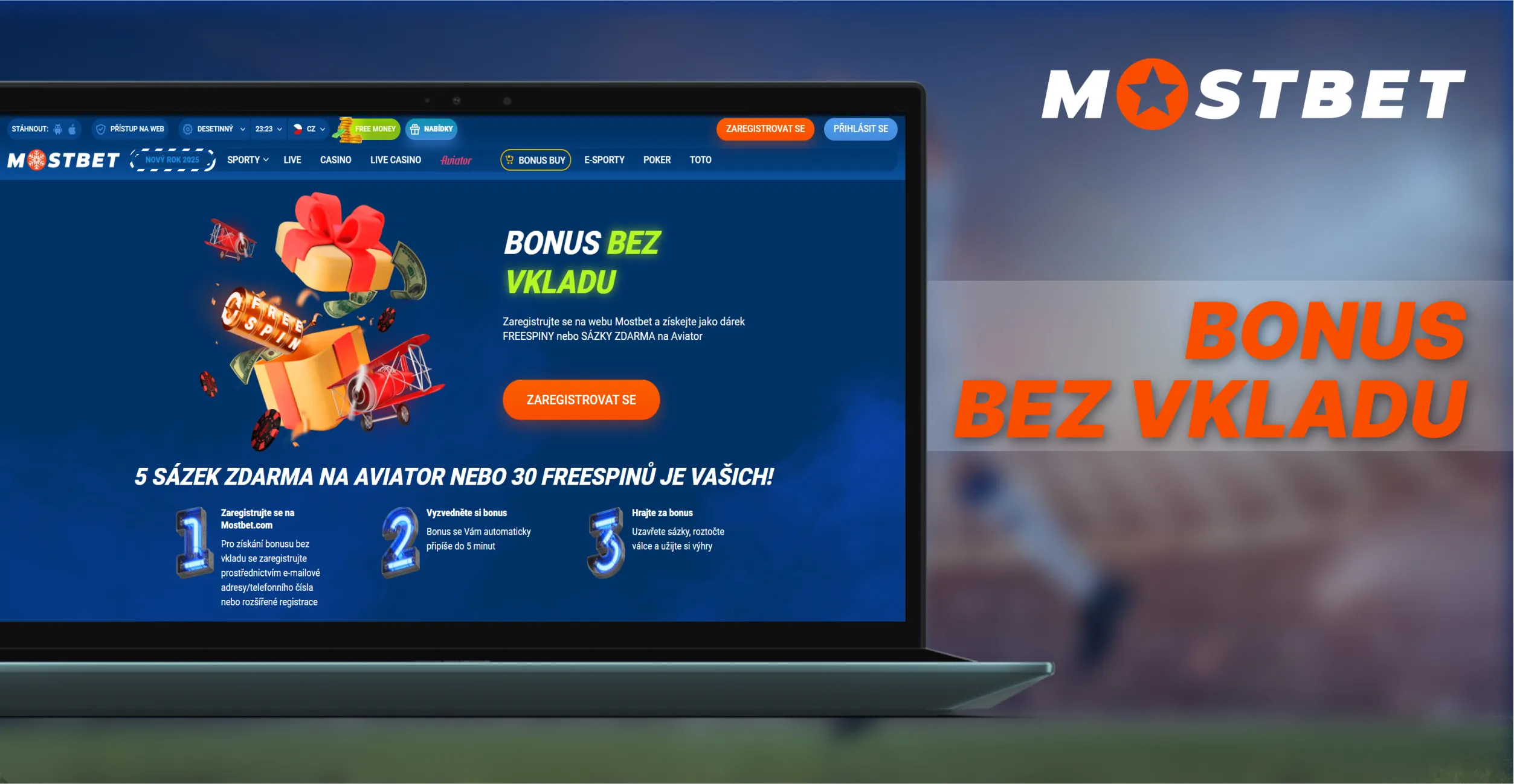 Bonus bez vkladu v Czech Mostbet