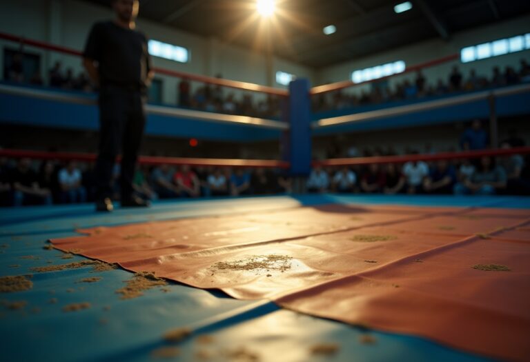 Jake Paul en Mike Tyson in de ring voor hun bokswedstrijd