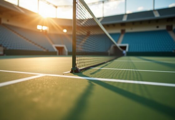 Jannik Sinner in azione durante le ATP Finals 2023