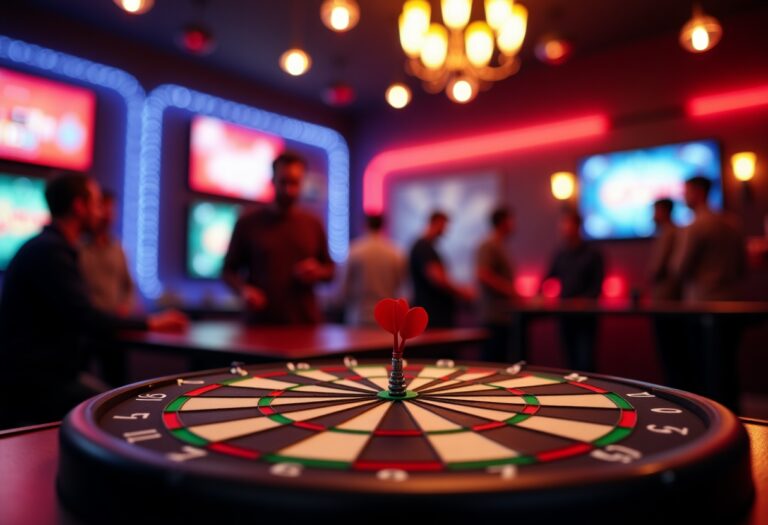 Luke Littler tijdens zijn overwinning op het Grand Slam of Darts