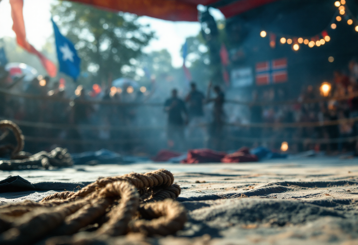 Gradus Kraus tijdens de overwinning met technische knock-out