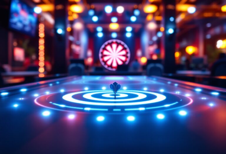 Luke Littler tijdens de Bahrain Darts Masters