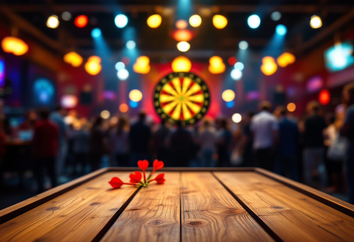 Raymond van Barneveld durante la semifinale TOTO Dutch Darts Masters