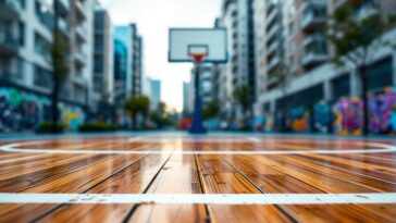 Logo NBA con mappa dell'Europa sullo sfondo