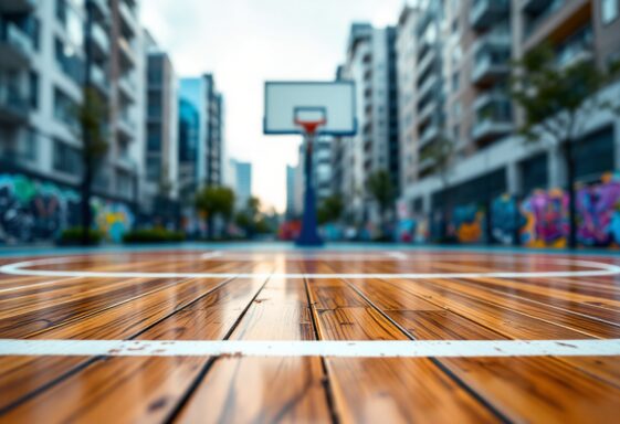 Logo NBA con mappa dell'Europa sullo sfondo