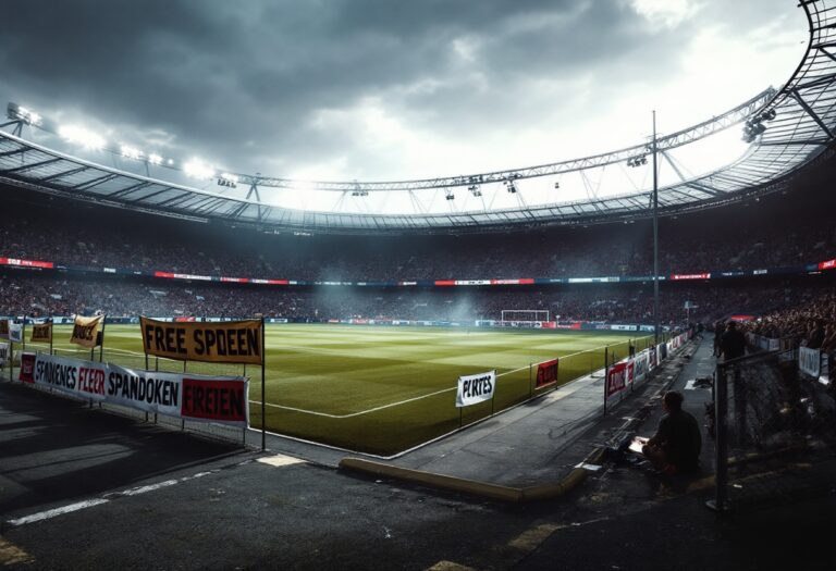 Supporters van Willem II protesteren tegen trainer Peter Maes