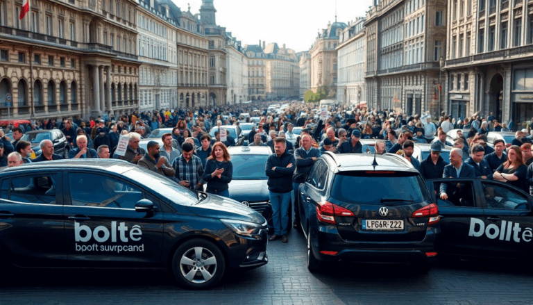 Spontane protesten van Uber- en Bolt-chauffeurs in Brussel