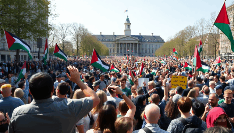 Massale demonstraties in Den Haag voor gerechtigheid in Gaza