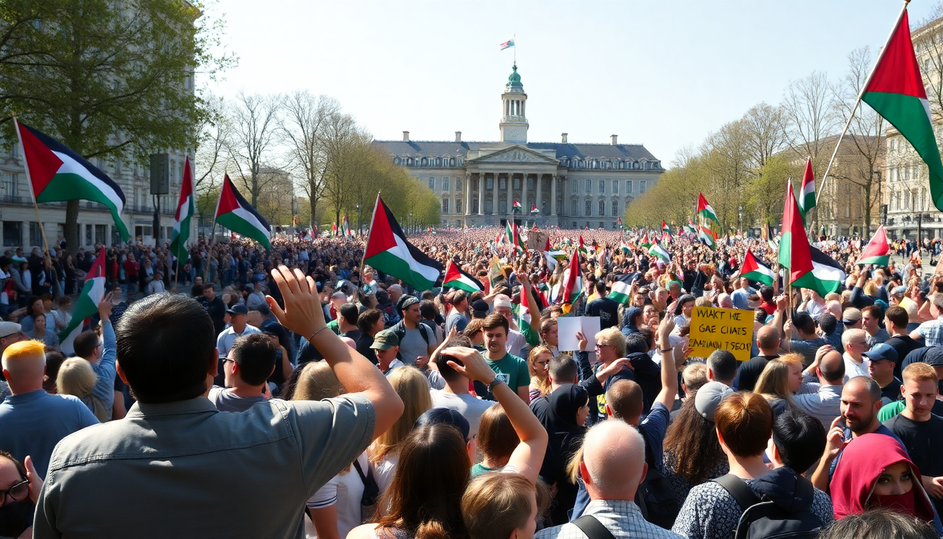Massale demonstraties in Den Haag voor gerechtigheid in Gaza
