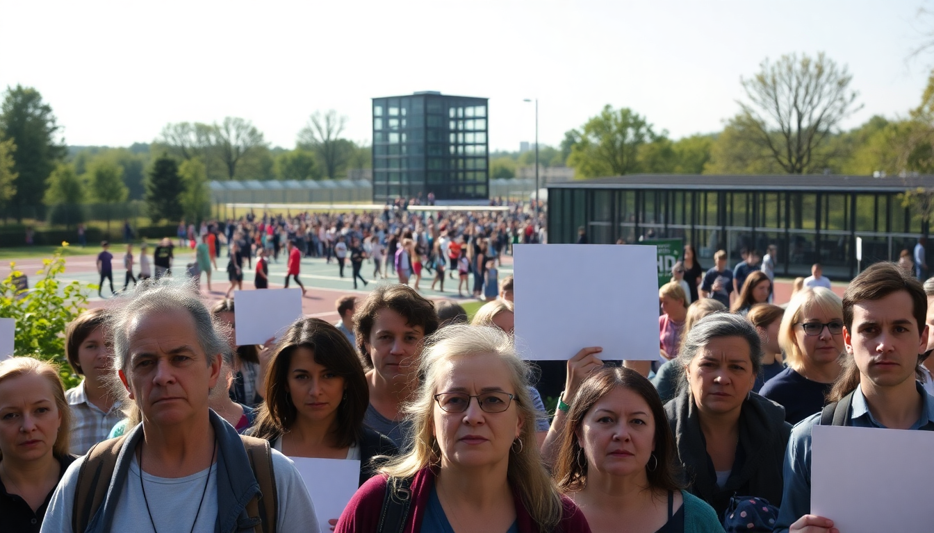 Protesten om geluidsoverlast en onveiligheid bij sportpark Spieringhorn in Amsterdam