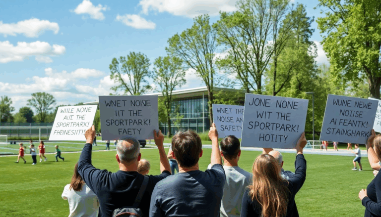 Protesten om geluidsoverlast en veiligheid rond sportpark Spieringhorn