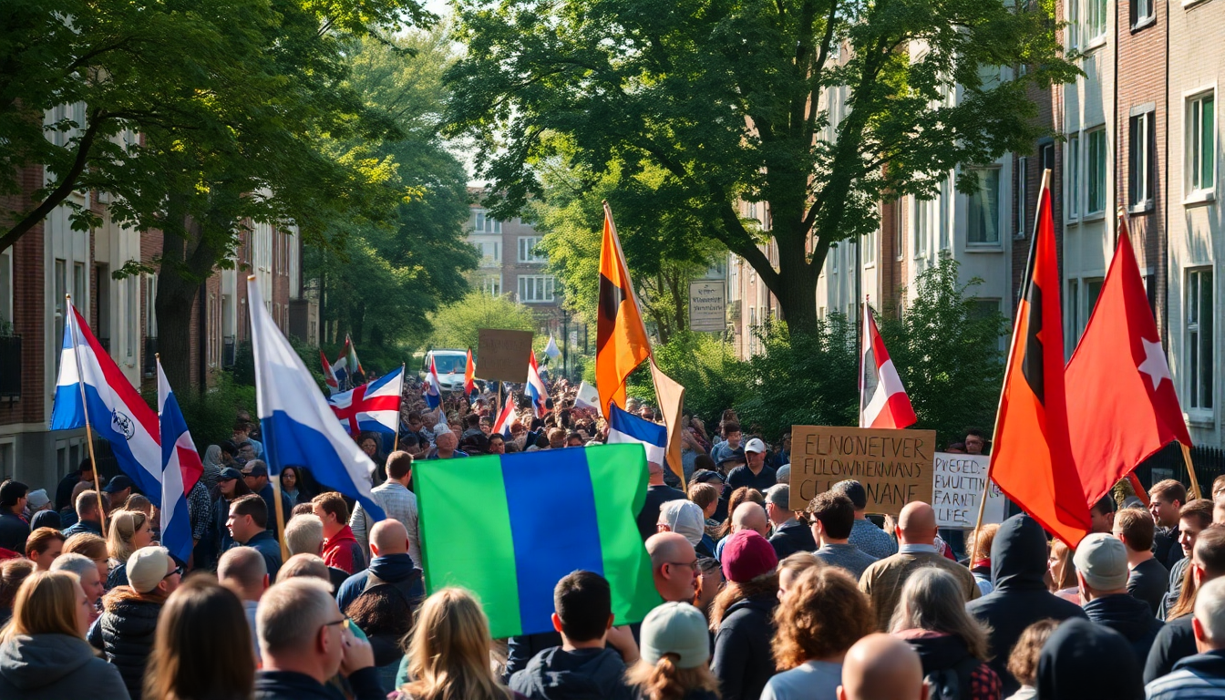 Protesten rond sportpark Spieringhorn in Amsterdam