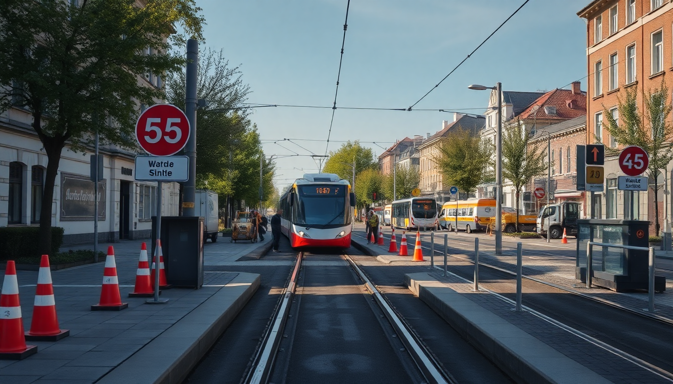 Tram 55 tijdelijk buiten dienst door werkzaamheden tot 2027