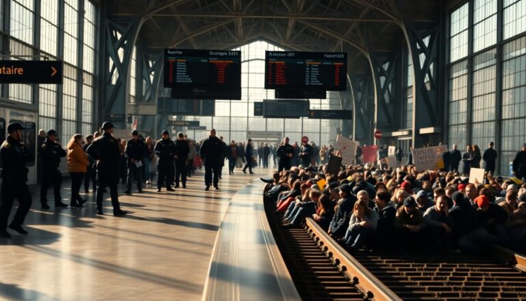 Belangrijke verstoring van de Nederlandse spoorwegen door protesten