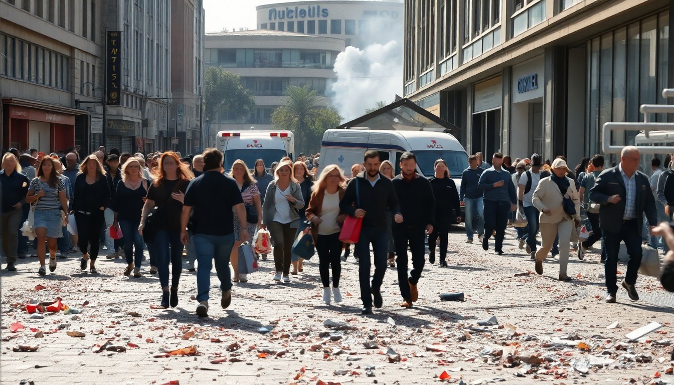 Explosie in het hart van de stad leidt tot chaos en evacuaties