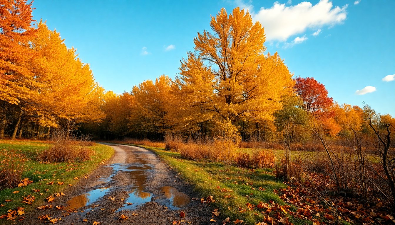 Overgang van stormachtig weer naar aangename herfstdagen