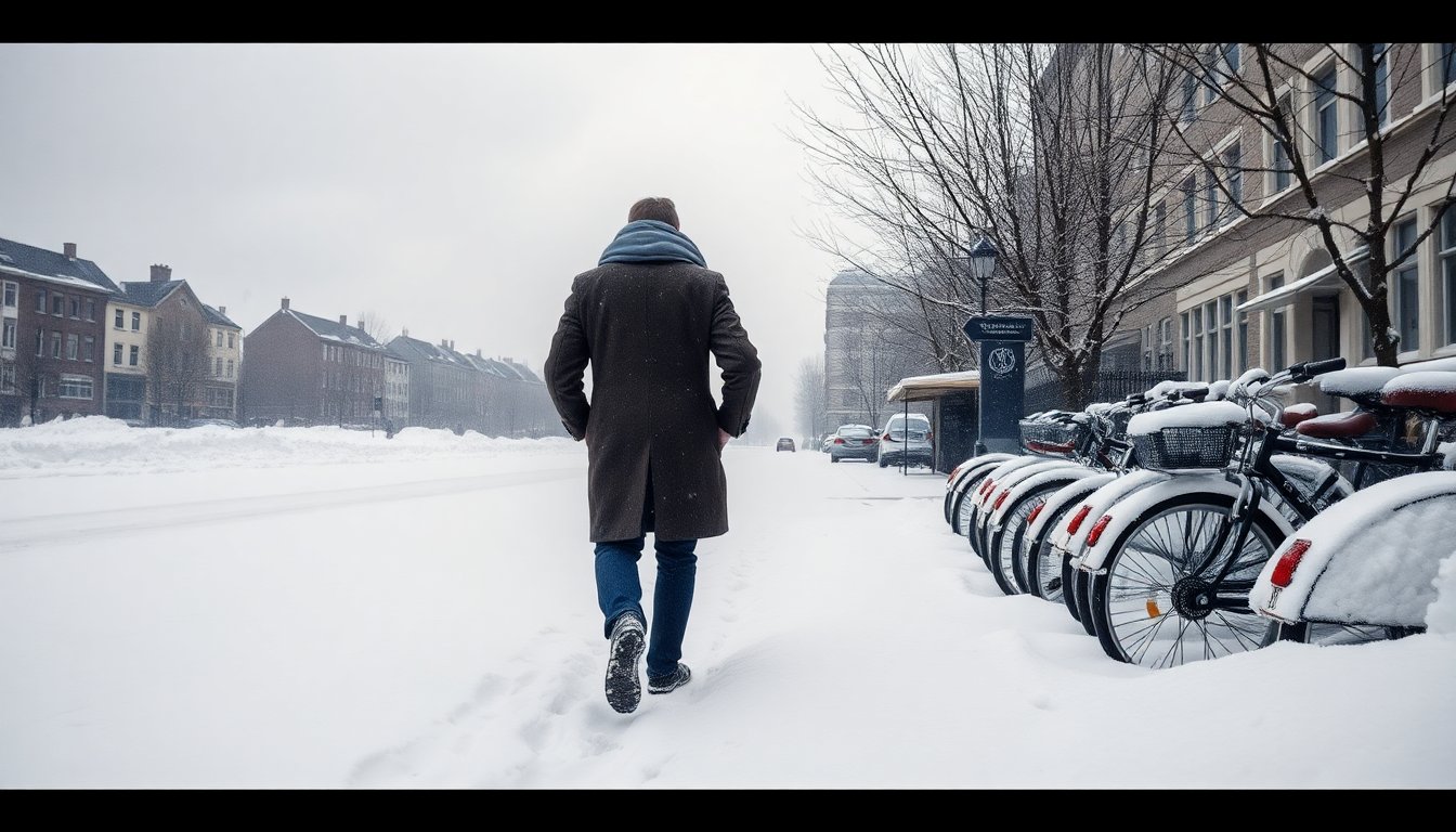 De uitdagingen van Nederlanders om naar hun werk te komen tijdens zware sneeuwval