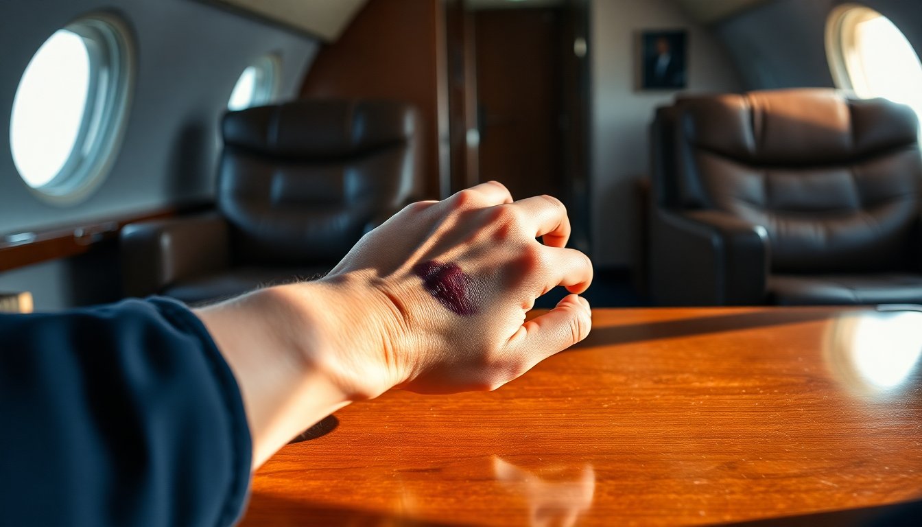 Trump onthult blauwe plekken: ‘Ik stootte mijn hand aan de tafel’