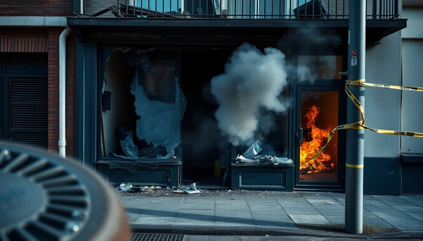 Explosie in Maasstraat ontketent enorme brand en grote schade in Rivierenbuurt