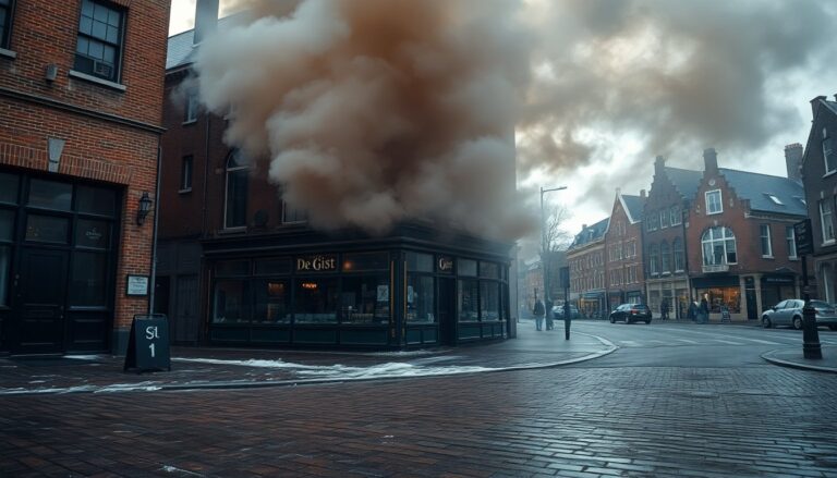 Grote brand in Delft: rookontwikkeling na brand in café De Gist